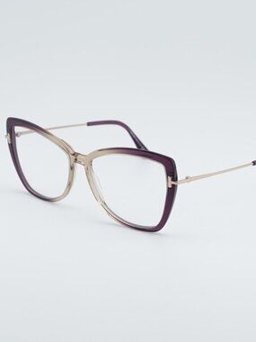 Tom Ford FT5882-B 083 Eyeglasses Violet/Gold 55mm Butterfly Frame